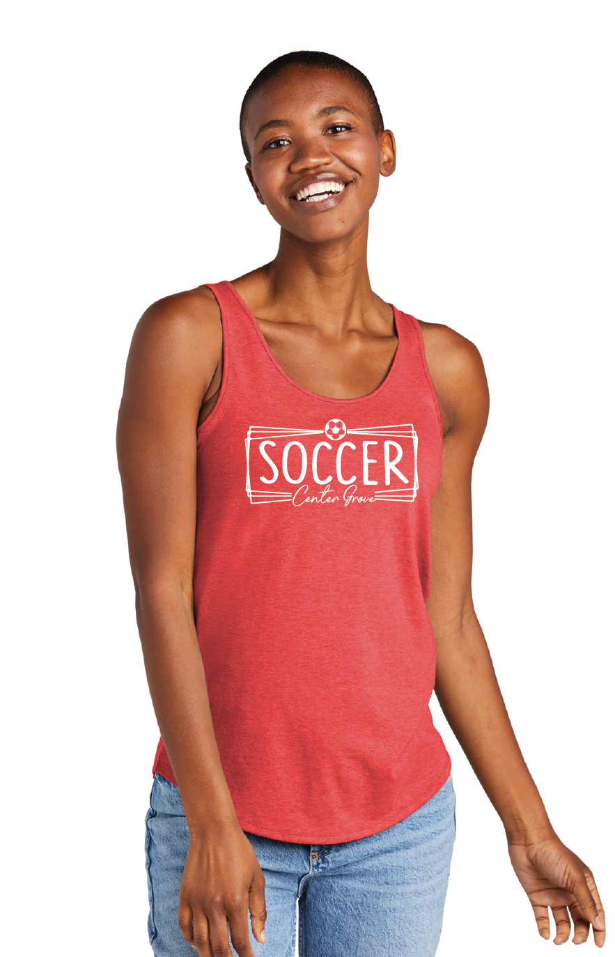 Ladies Relaxed Softstyle Tank / Red Frost / Center Grove Soccer