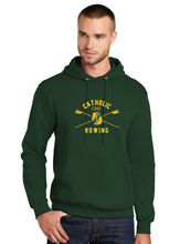 Fleece Pullover Hooded Sweatshirt / Dark Green / Catholic High School Rowing Team