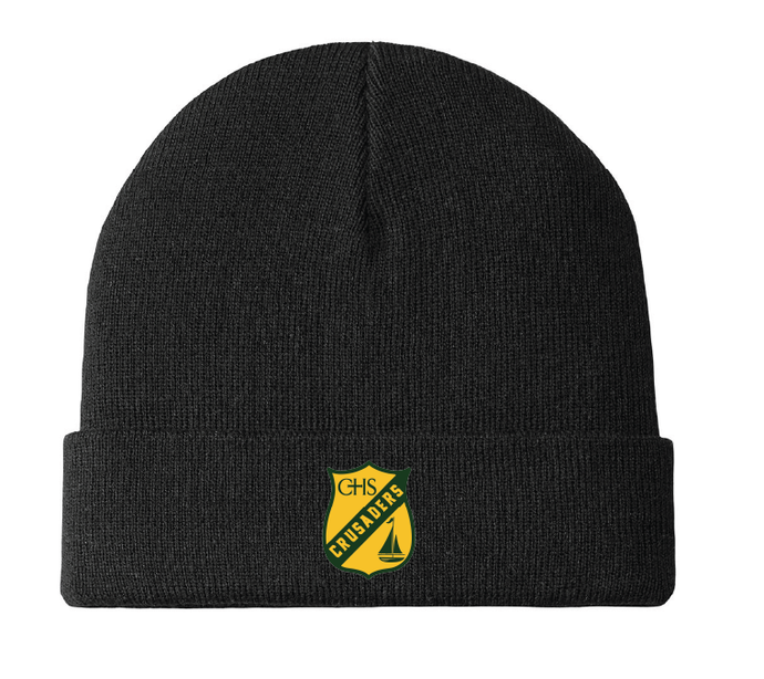 Knit Cuff Beanie / Black / Catholic High School Sailing