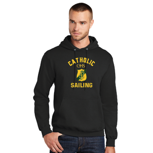 Fleece Pullover Hooded Sweatshirt / Black / Catholic High School Sailing