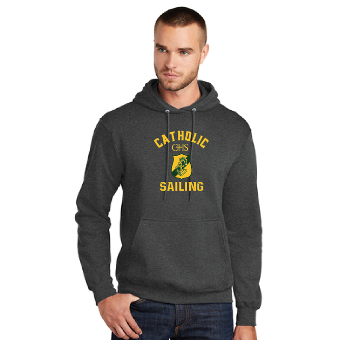 Fleece Pullover Hooded Sweatshirt / Dark Heather Charcoal / Catholic High School Sailing