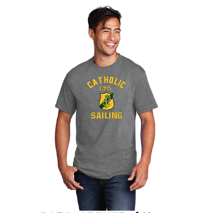 Core Cotton Tee / Graphite Heather / Catholic High School Sailing