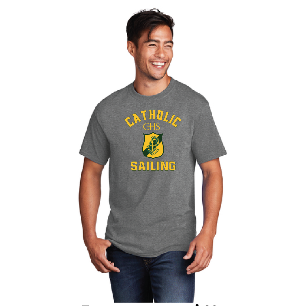 Core Cotton Tee / Graphite Heather / Catholic High School Sailing