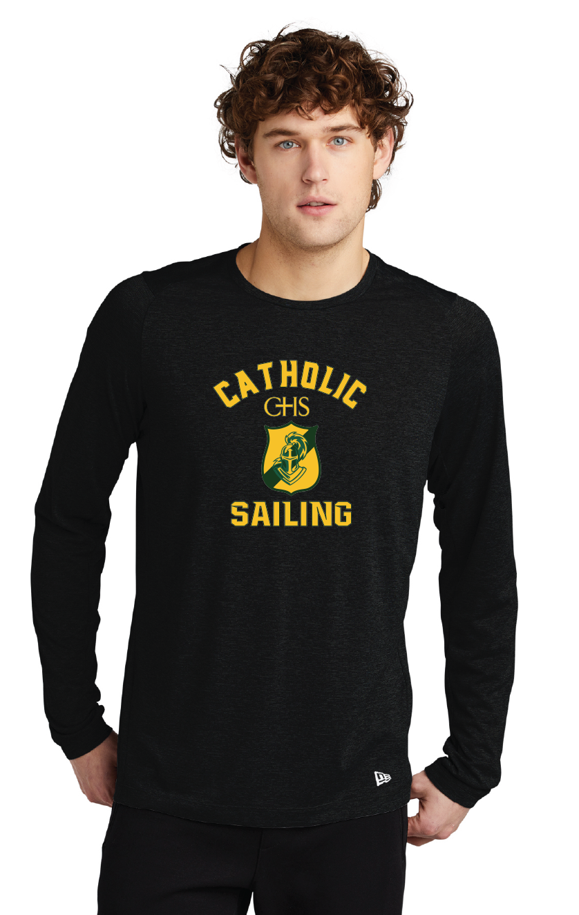 Performance Long Sleeve Crew Tee / Black / Catholic High School Sailing