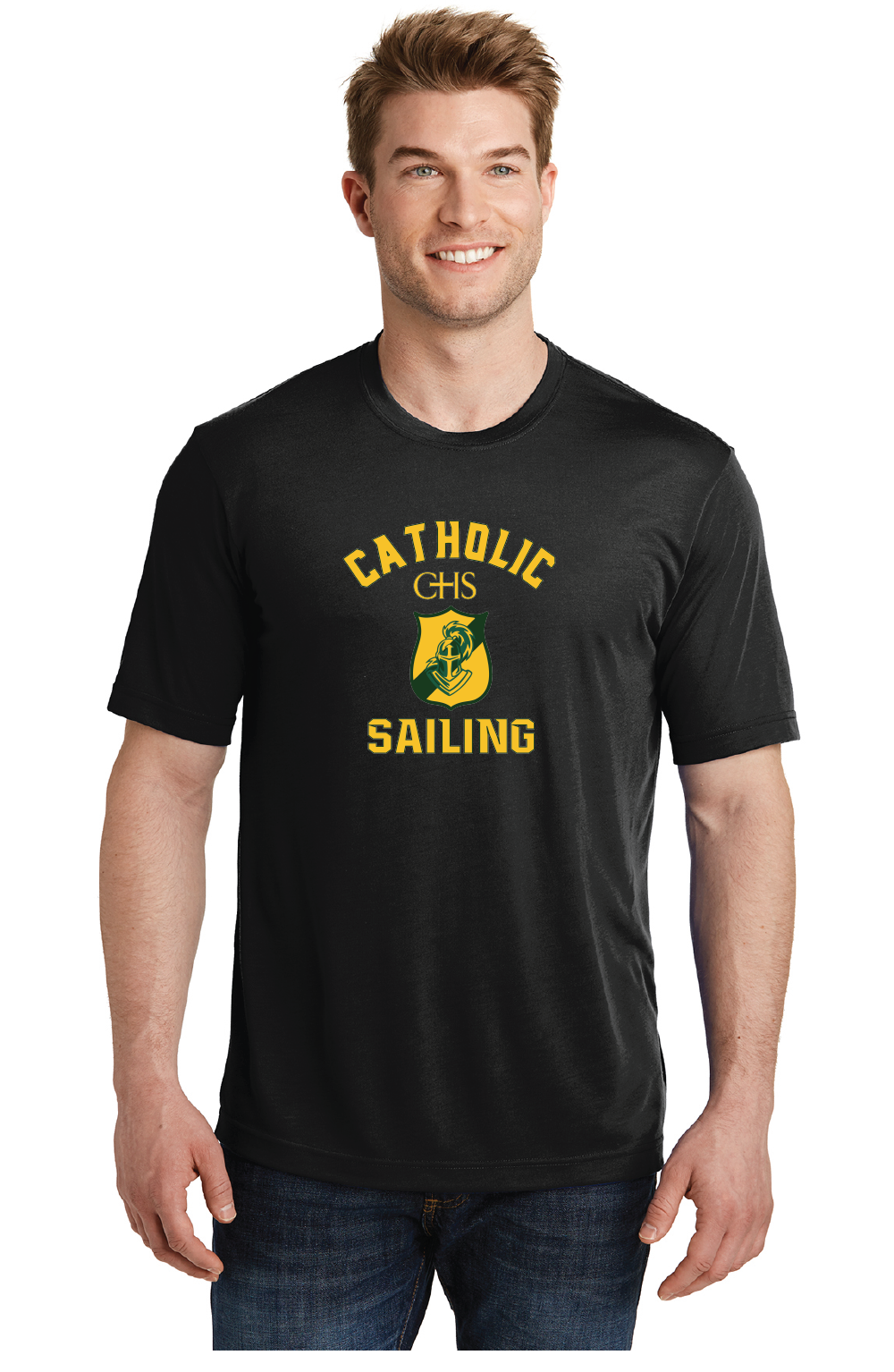 Cotton Touch Tee / Black / Catholic High School Sailing
