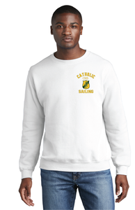 Core Fleece Crewneck Sweatshirt / White / Catholic High School Sailing