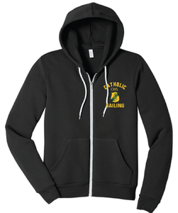 Unisex Sponge Fleece Full-Zip Hoodie / Black / Catholic High School Sailing