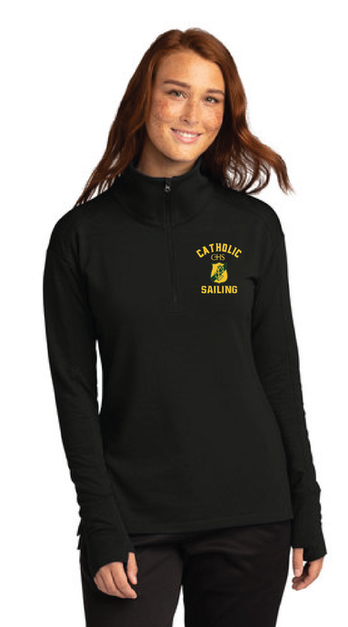Ladies Flex Fleece 1/4-Zip / Black / Catholic High School Sailing