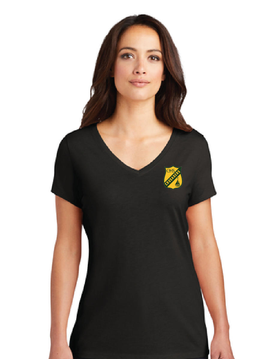 Women's Softstyle V-Neck / Black / Catholic High School Sailing
