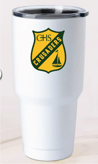 32oz Stainless Steel Tumbler / White / Catholic High School Sailing