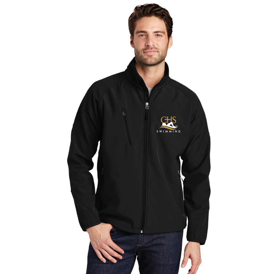 Textured Soft Shell Jacket / Black / Catholic High School Swimming Team