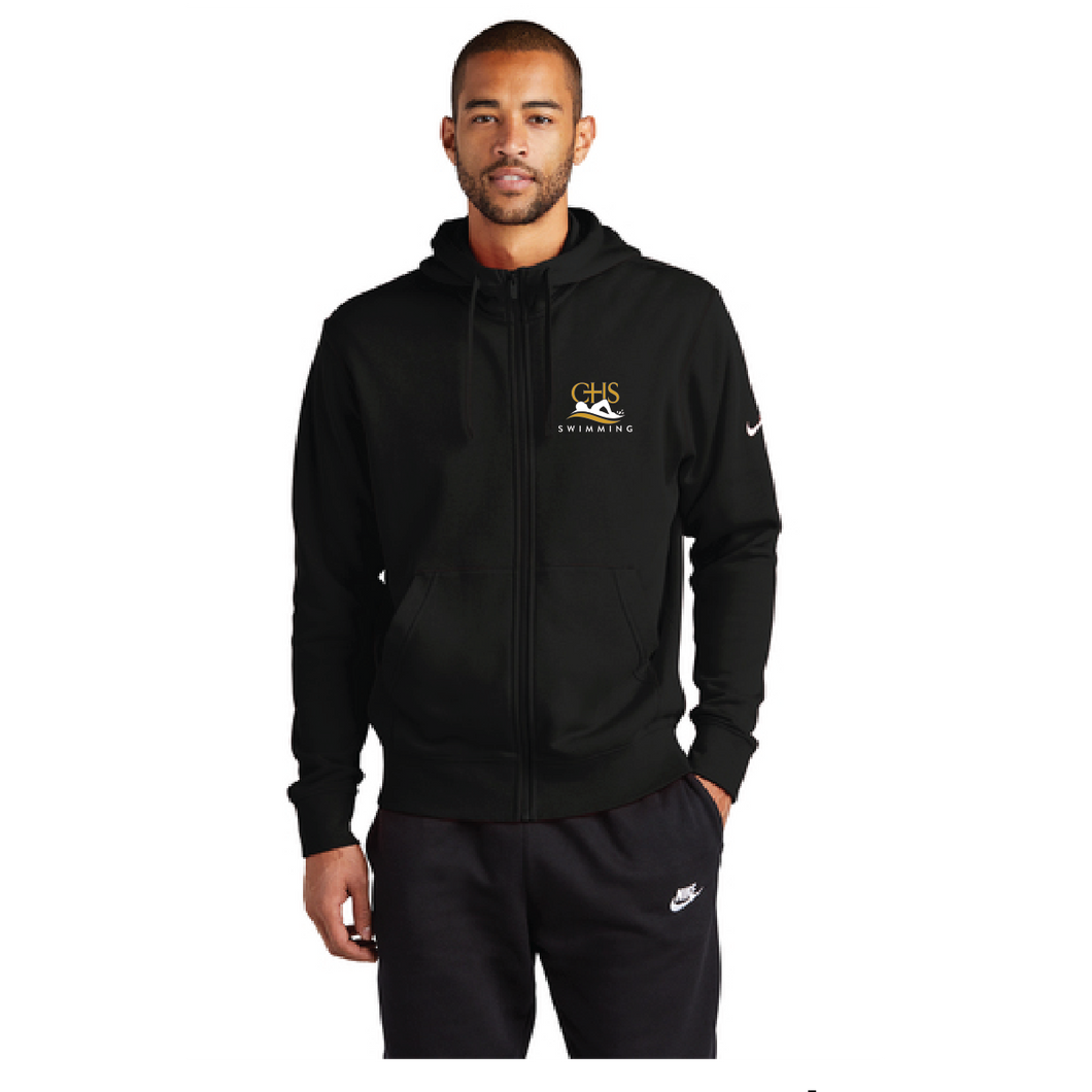 Nike Club Fleece Full-Zip Hoodie / Black / Catholic High School Swimming Team