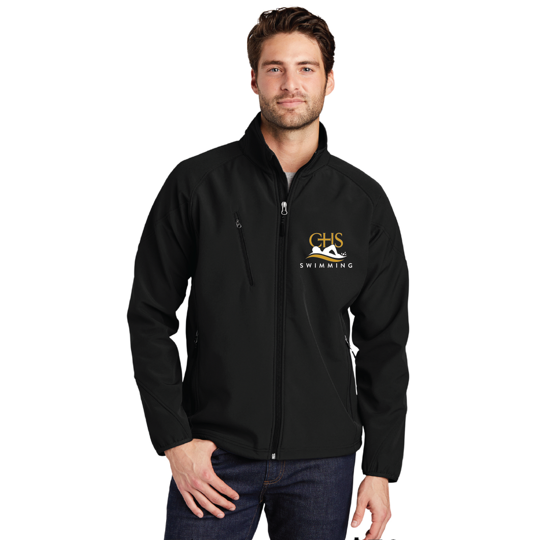 Textured Soft Shell Jacket / Black / Catholic High School Swimming Team