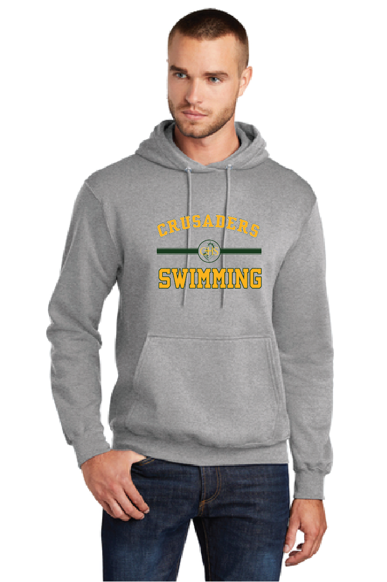 Core Fleece Pullover Hooded Sweatshirt / Athletic Heather / Catholic High School Swimming Team