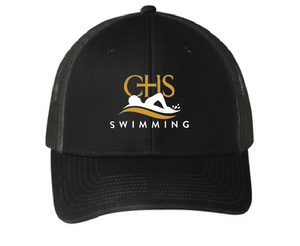 Low-Profile Snapback Trucker Cap / Black / Catholic High School Swimming Team