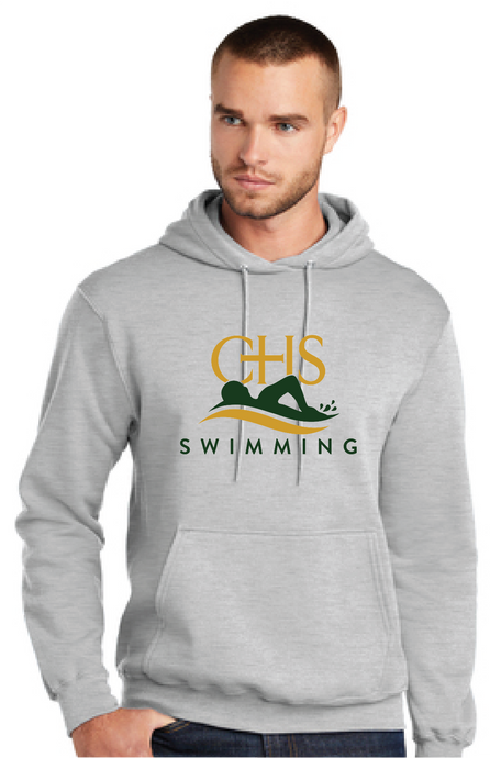 Core Fleece Pullover Hooded Sweatshirt / Ash / Catholic High School Swimming Team