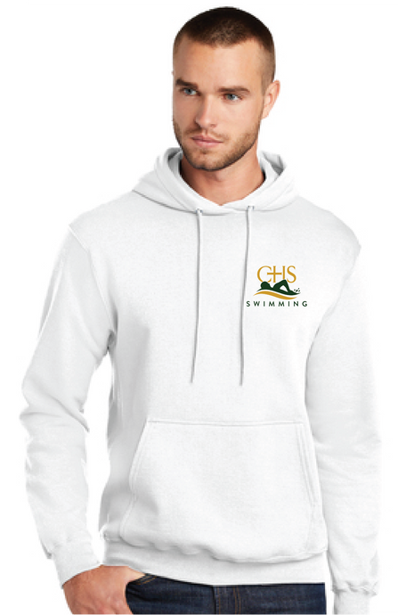 Core Fleece Pullover Hooded Sweatshirt / White / Catholic High School Swimming Team