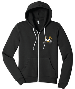 Unisex Sponge Fleece Full-Zip Hoodie / Black / Catholic High School Swimming Team