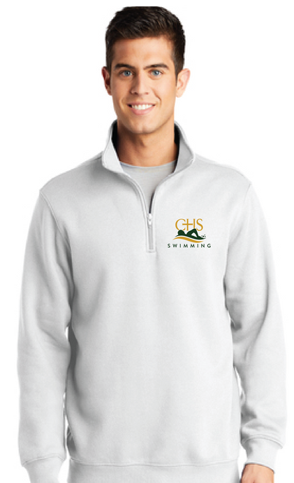 1/4-Zip Sweatshirt / White / Catholic High School Swimming Team