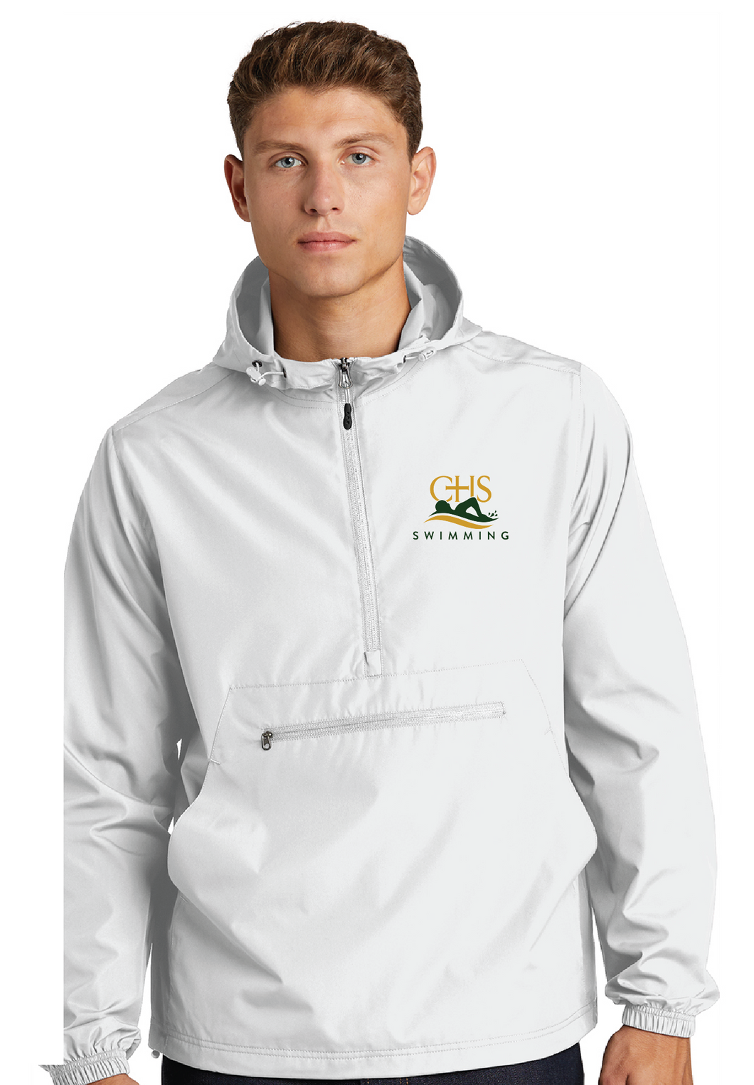 Packable Anorak / White / Catholic High School Swimming Team