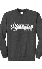 Fleece Crewneck Sweatshirt / Dark Heather Grey / Corporate Landing Middle School Volleyball