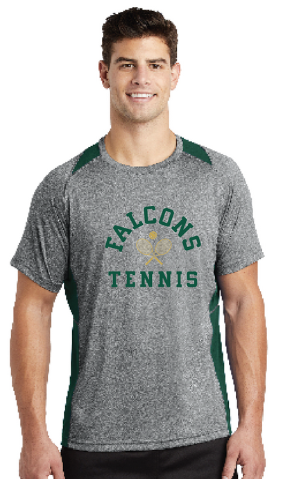 Heather Colorblock Contender Tee / Forest Green/ Heather Grey / Cox High School Tennis