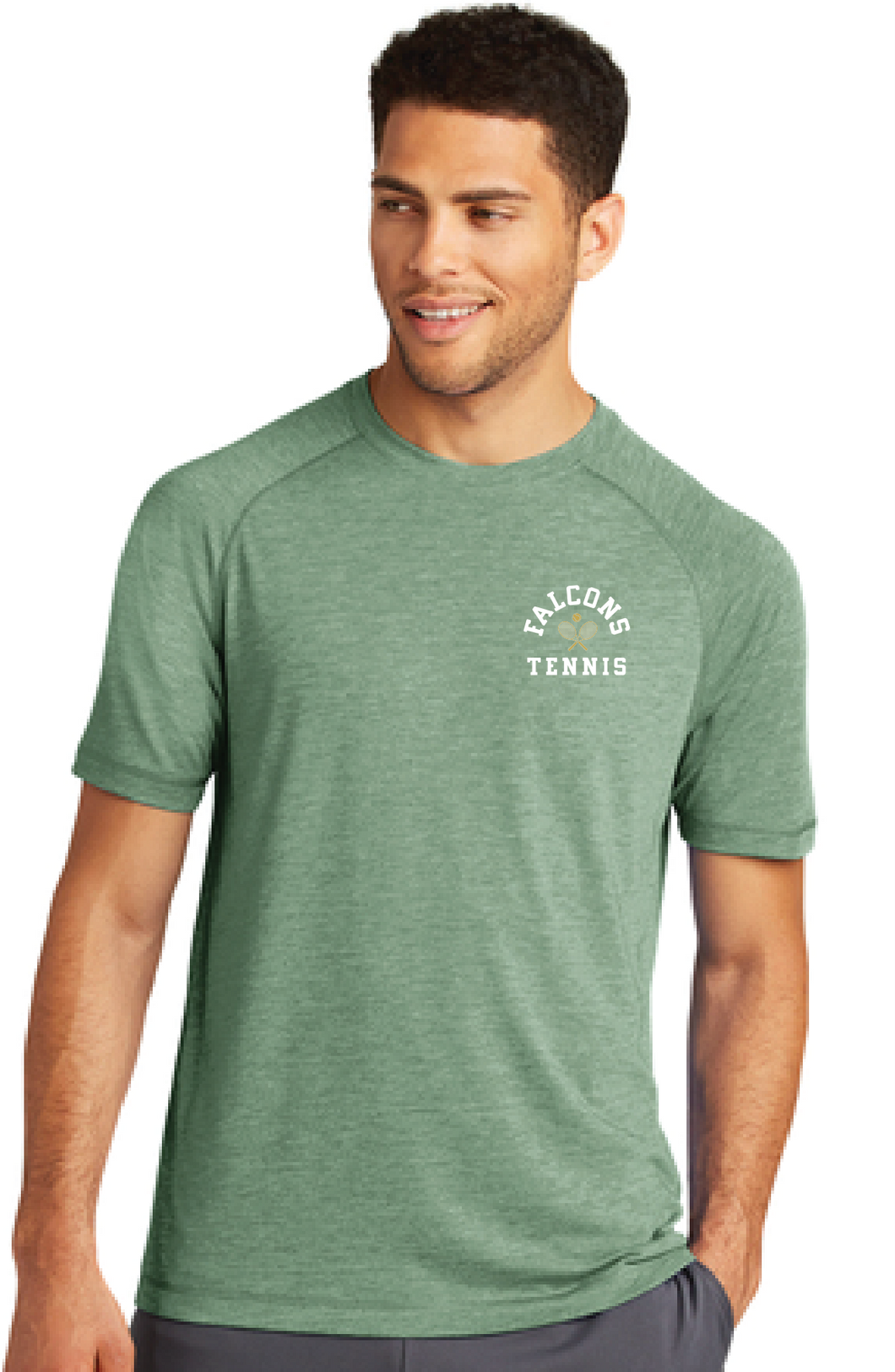 Tri-Blend Wicking Raglan Tee / Forest Green Heather / Cox High School Tennis