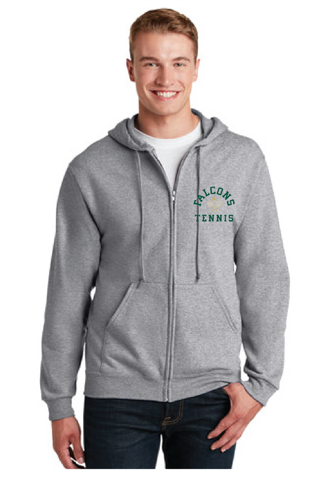 Full-Zip Hooded Sweatshirt / Athletic Heather / Cox High School Tennis