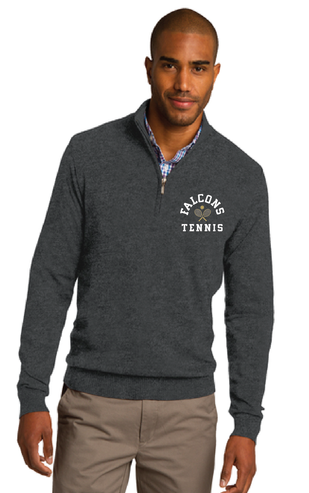 1/2-Zip Sweater / Charcoal Heather / Cox High School Tennis