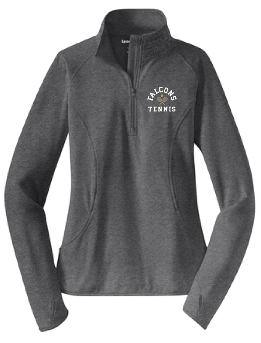 Ladies Stretch 1/2-Zip Pullover / Charcoal Grey Heather / Cox High School Tennis