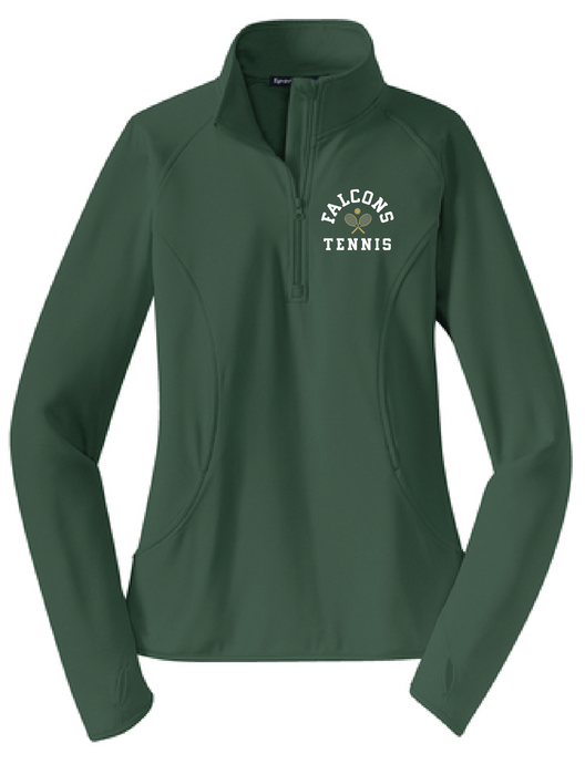 Ladies Stretch 1/2-Zip Pullover / Forest Green / Cox High School Tennis