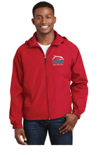 Hooded Raglan Jacket / Red / Cape Henry Collegiate Indoor Track & Field