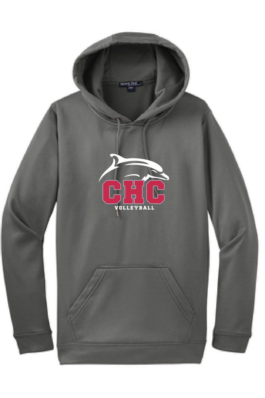 Performance Fleece Hooded Pullover / Dark Smoke Grey / Cape Henry Collegiate Volleyball