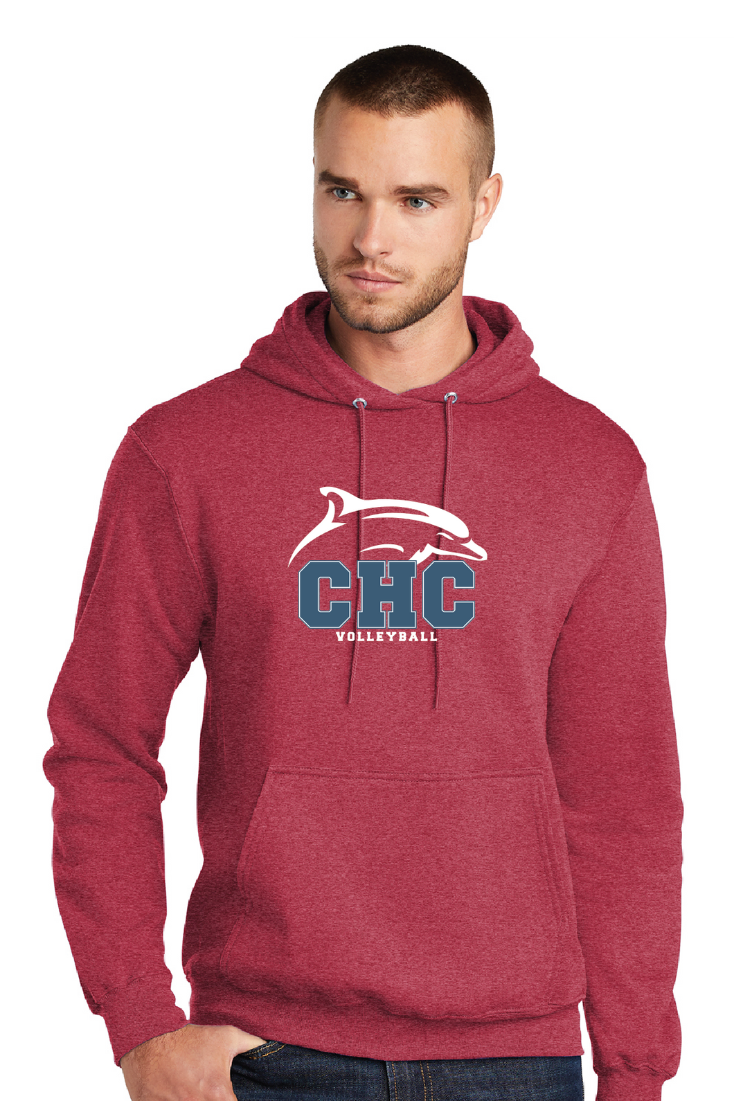 Core Fleece Pullover Hooded Sweatshirt / Heather Red / Cape Henry Collegiate Volleyball