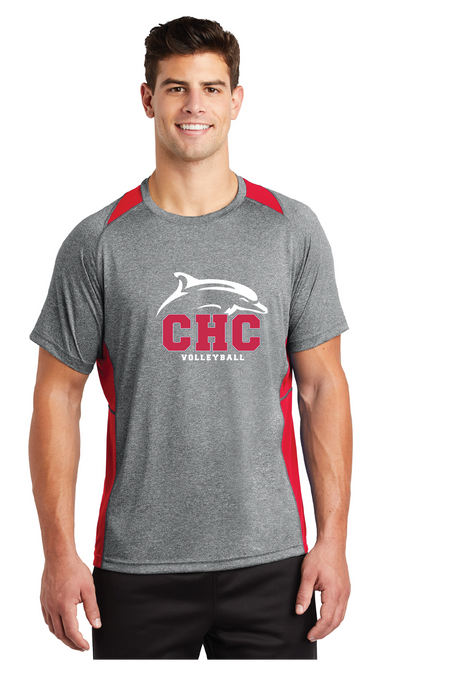 Heather Colorblock Contender Tee / Vintage Heather/ Red / Cape Henry Collegiate Volleyball