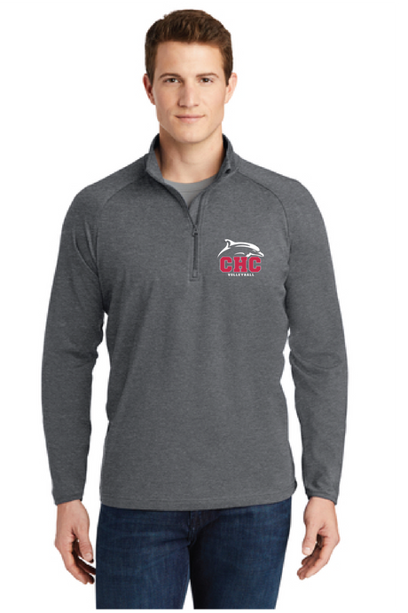 Stretch 1/2-Zip Pullover / Charcoal Grey Heather / Cape Henry Collegiate Volleyball