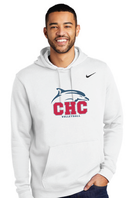 Nike Club Fleece Pullover Hoodie / White / Cape Henry Collegiate Volleyball