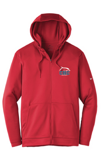 Nike Therma-FIT Full-Zip Fleece Hoodie / Gym Red / Cape Henry Collegiate Volleyball