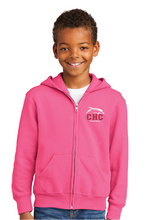 Fleece Full-Zip Hooded Sweatshirt (Youth & Adult) / Pink / Cape Henry Collegiate Volleyball