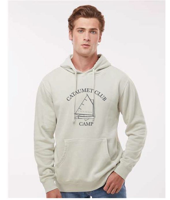 Midweight Pigment-Dyed Hooded Sweatshirt / Ivory / Cataumet Club Camp