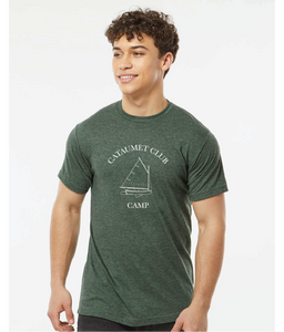 Unisex Poly-Rich T-Shirt / Heather Military Green / Cataumet Club Camp