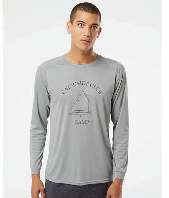 Long Islander Performance Long Sleeve T-Shirt / Grey / Cataumet Club Camp