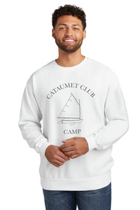 Ring Spun Crewneck Sweatshirt / White / Cataumet Club Camp