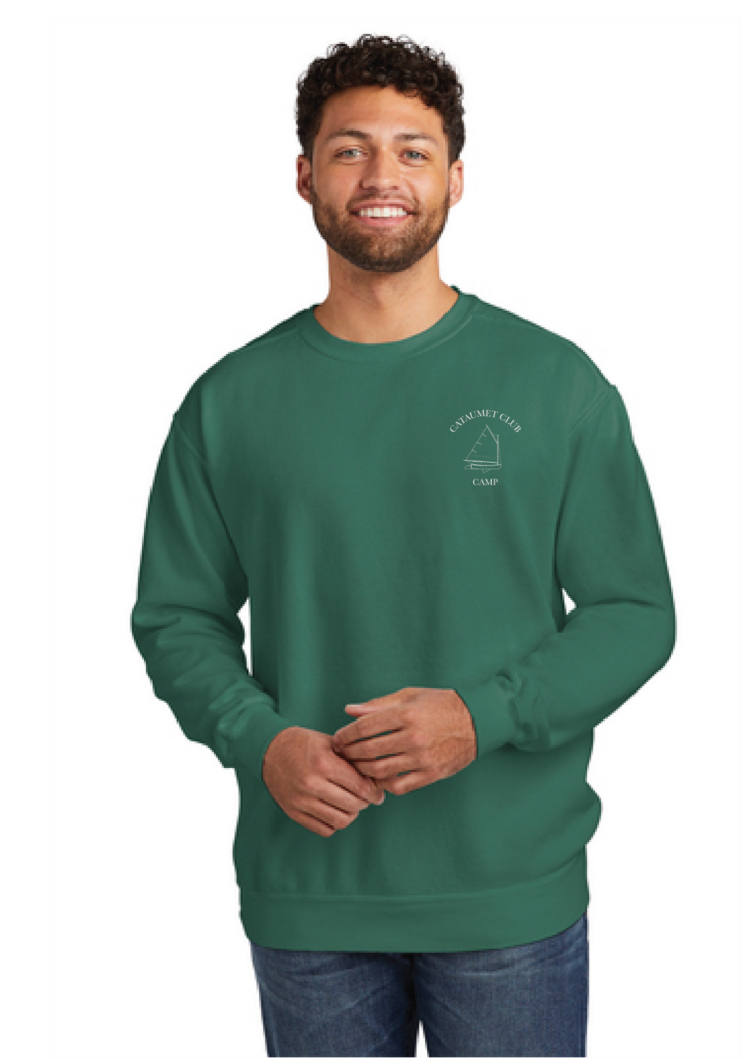 Ring Spun Crewneck Sweatshirt / Green / Cataumet Club Camp