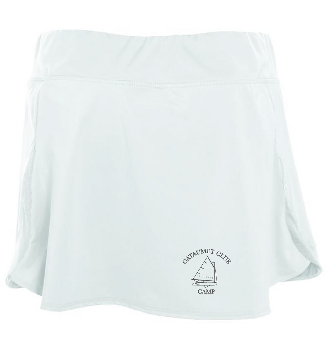 Women's and Girls Action Color Block Skort / White / Cataumet Club Camp