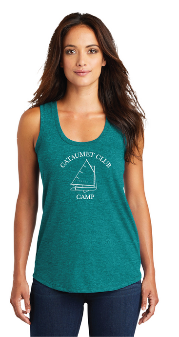 Women’s Triblend Racerback Tank / Heather Green  / Cataumet Club Camp