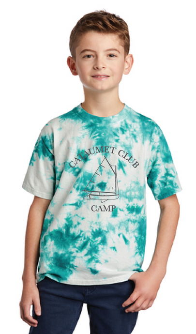 Youth Crystal Tie-Dye Tee / Teal / Cataumet Club Camp