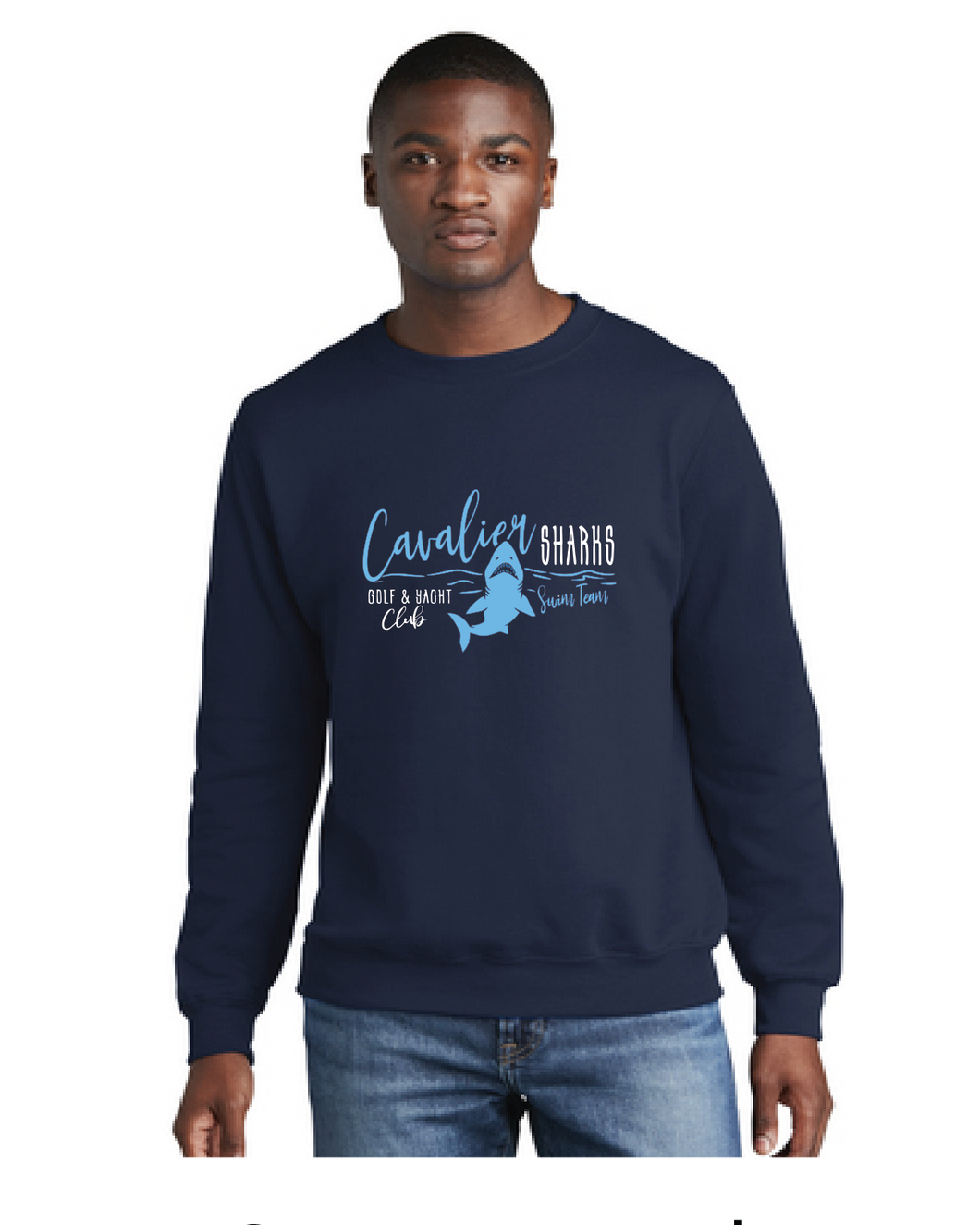 Core Fleece Crewneck Sweatshirt (Youth & Adult) / Navy / Cavalier Golf and Yacht Club Swim Team