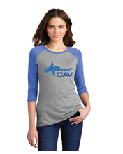 Women’s Perfect Tri 3/4-Sleeve Raglan / Royal Frost / Cavalier Golf and Yacht Club Swim Team