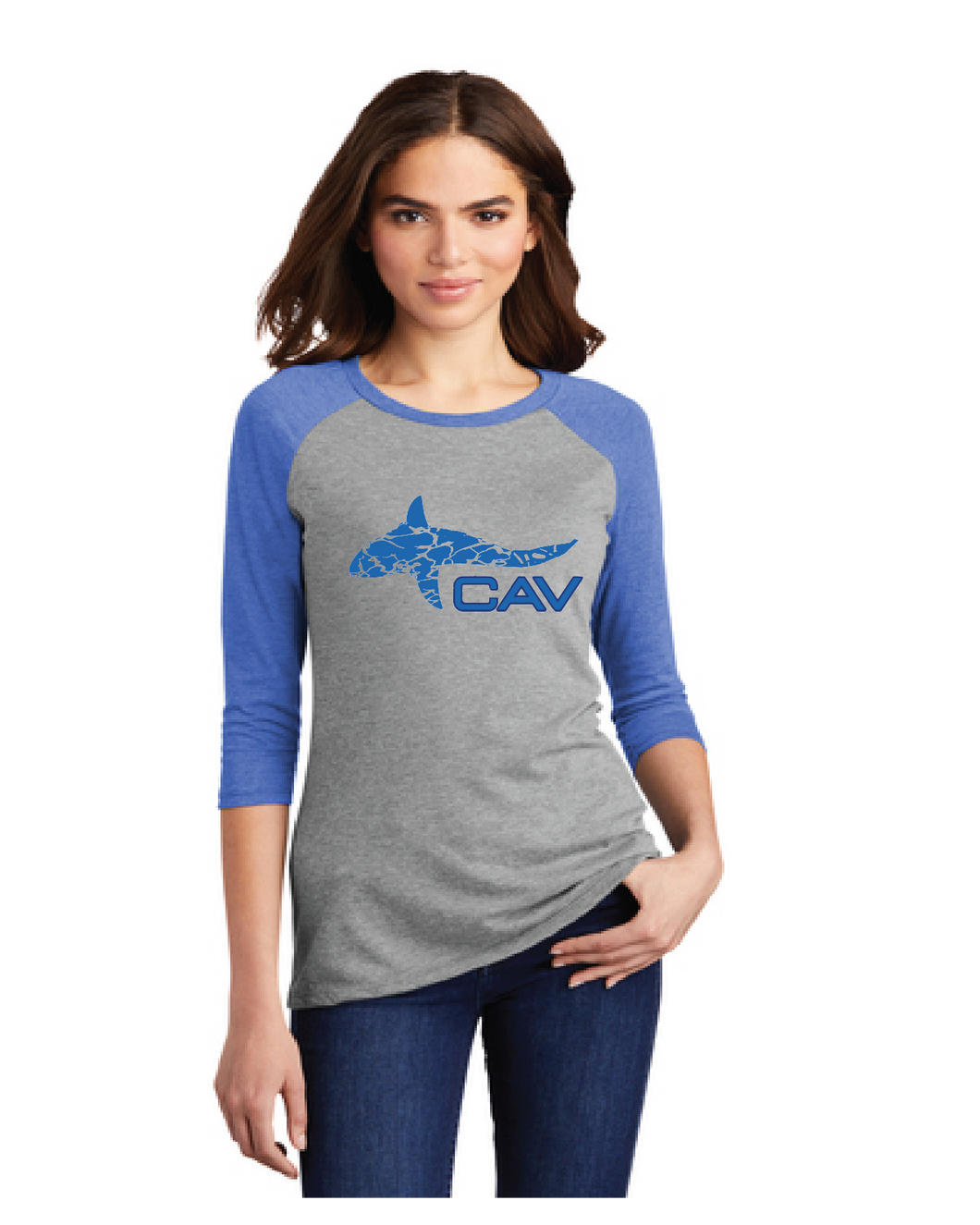 Women’s Perfect Tri 3/4-Sleeve Raglan / Royal Frost / Cavalier Golf and Yacht Club Swim Team